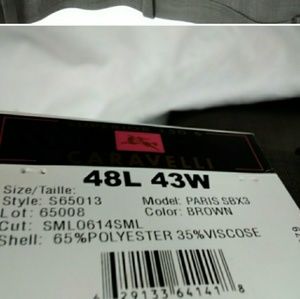 CARAVELLI BROWN MENS DRESS PANTS SIZE 43W 48L